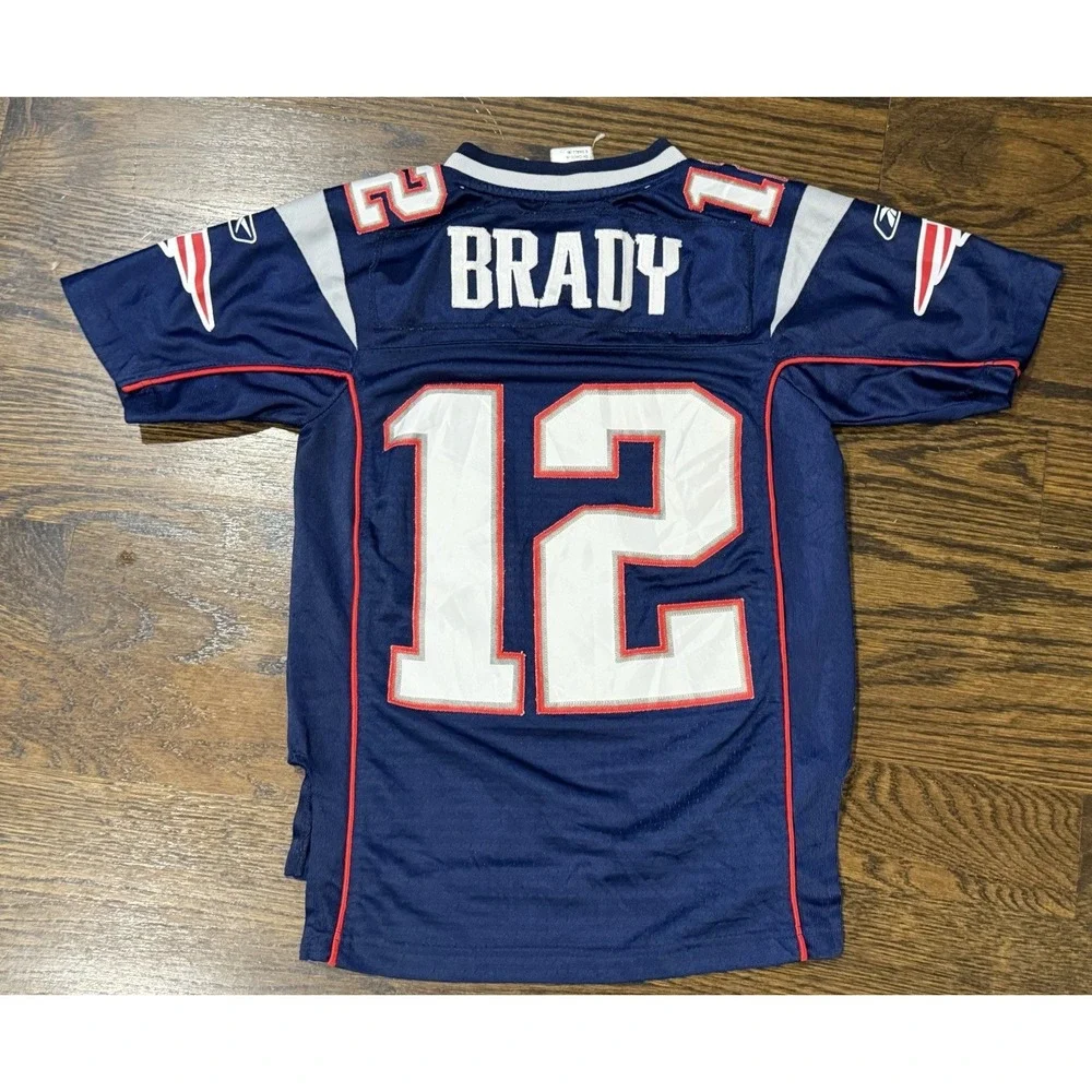 Reebok New England Patriots Tom Brady #12 Stitched Jersey Youth Small 2+ Length